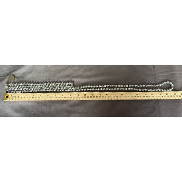 VTG Elegant Long Double-Strand Clear Crystal Bead Necklace - Picture 7 of 9